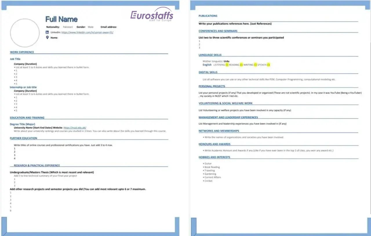 How to Create a Winning CV for European Jobs in 2026 Essential Tips for Bangladeshi Applicants Blog Image